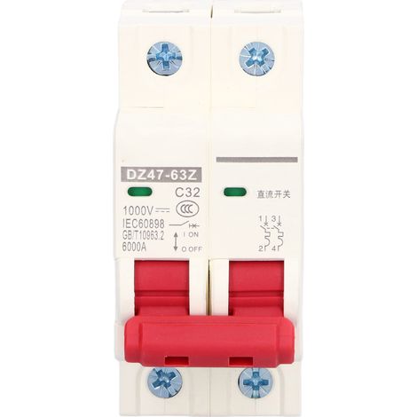 DC-Miniatur-Leistungsschalter 2P Solar-PV-System-Trennschalter DIN-Schienenmontage 1000V 32A DZ47‑63Z C32 (1/5)