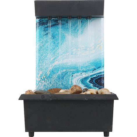Fontaine De Table - Pompe Submersible Silencieuse - Éclairage Led Intégré - Décoration Intérieure Zen Pour Bureau Salle De Bain Chambre - 11,8 X 9,4 X 3,9 Pouces - 1 Pièce