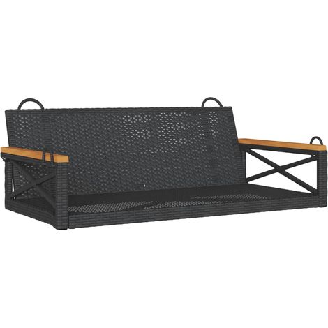 Maison Exclusive - Panchina a Dondolo Nera 109x62x40 cm in Polyrattan