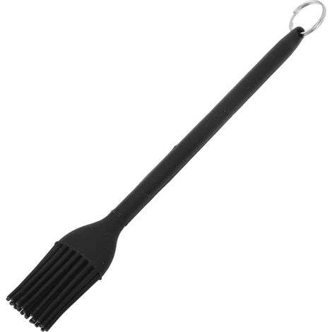 Brosse à huile télescopique en silicone noir avec tête en acier inoxydable (1/5)