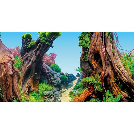 Hobby Fotorückwand für Aquarien Green Dream / Wooden Sky - 100 x 50 cm (1/3)