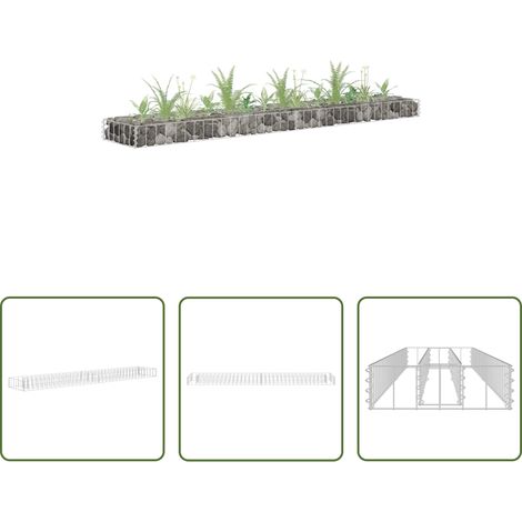 Bordure de jardin -  Lit surélevé à gabion Acier galvanisé 180x30x10 cm (1/5)