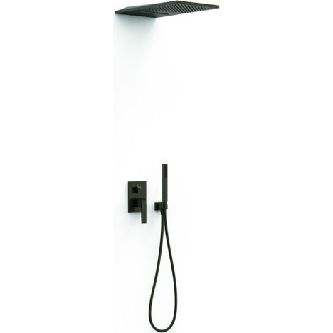 Kit mitigeur encastré 3 voies Rapid‑box pour douche Slim Noir bronze - TRES 20237301KMB