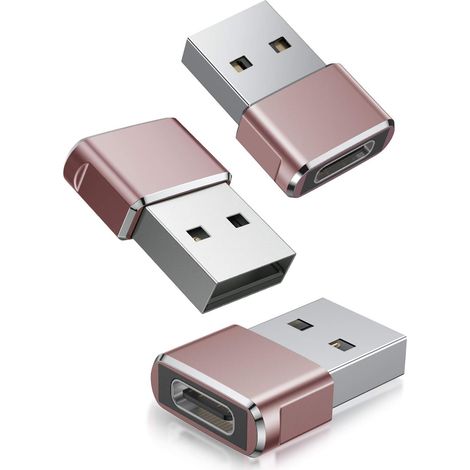 Adaptador USB-C hembra a USB-A macho, convertidor de cable de carga tipo C, paquete de 3