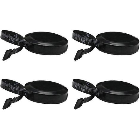Lot de 4 mini rubans à mesurer en plastique de 150 cm, anti-chute, avec échelle métrique, pour la maison-5X5cm-Black (1/3)