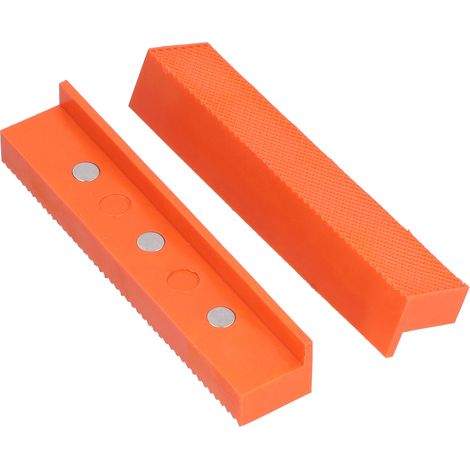 2 Pcs Plaquettes de Protection Mors ABS Aimantées pour Étau avec Rainures en V pour Bois Métal Plastique 6 pouces (1/5)