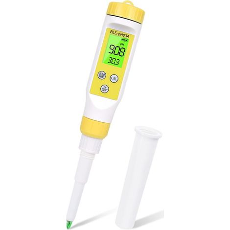 pH Mètre Alimentaire, Testeur pH Numérique à ponction pH Meter Biere de Haute précision avec écran LCD rétroéclairé et ATC pour Aliments, sols Semi-Solides, Mous et Eau (1/5)
