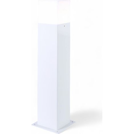 UNIVERSO B440 PORTALAMPADA PALO DA GIARDINO QUADRATO CON FISSAGGIO A TERRA PER LAMPADINE E27 - Colore Struttura:Bianco