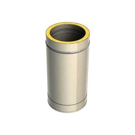 Conduit de fumée double paroi isolé 500 mm – Inox 316L intérieur et 304 extérieur – Isolation laine de roche 25 mm – Température jusqu'à 600°C – Jeremias (1/2)