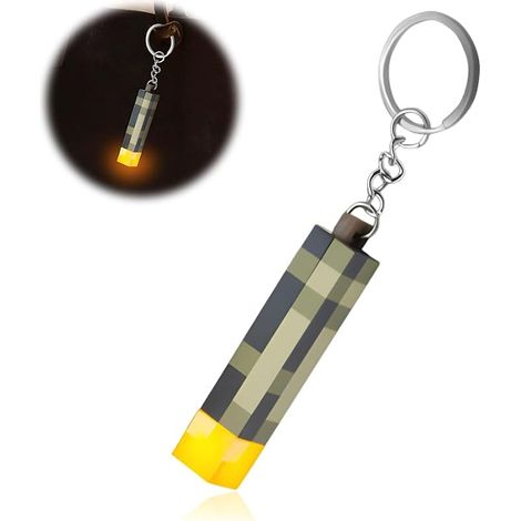 Craft Torche Lampe Porte-clés, Craft Torch Lamp, Lampe de Porte-clés Evet avec USB Rechargeable, 3D Lampe pour Cosplay Jouets Cadeaux (1/5)