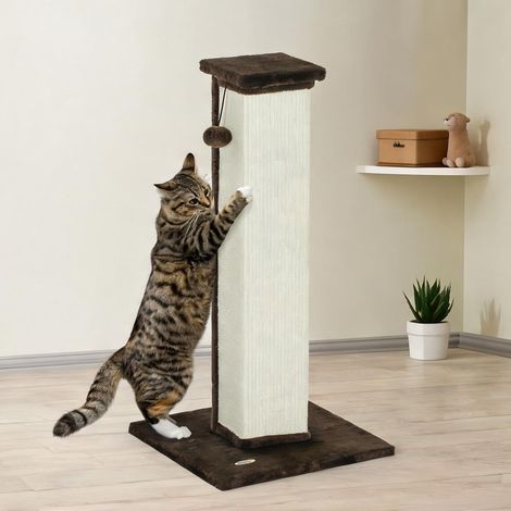 Arbre à chat marron en sisal 41 x 41 x 81 cm (1/5)