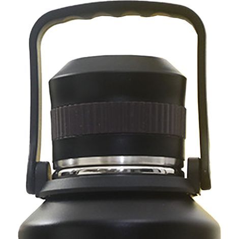 Isolierte 1500-ml-Flasche, auslaufsicher, großes Fassungsvermögen, doppelwandig, Edelstahl, ideal für Camping und Sport (schwarz). (1/5)