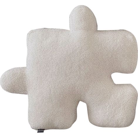 Ultraweiches Plüsch-Dekokissen in besonderer Puzzleform für Sofa, Bett, Fenster, Wohnaccessoires, weiß (1/5)