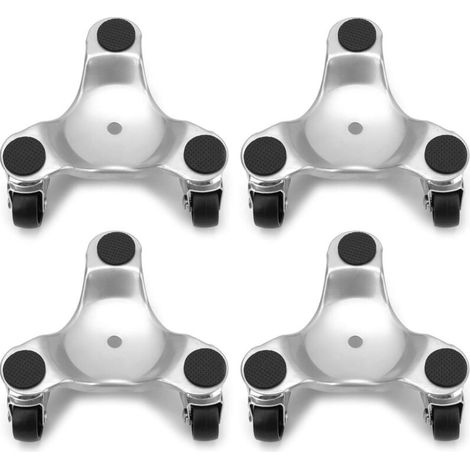 APEX 4 Pack Steel Tri-Dolly, 3 Wheel Mover’ s Dolly for Moving Cabinet, Furniture, Appliances