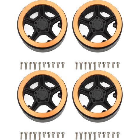 4 pièces jantes RC 2.2 pouces en alliage d'aluminium usiné CNC pour TRX4 SCX10 1/10 (1/5)