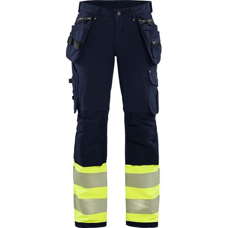 Pantalon de travail haute visibilité stretch 4D femme 7193 - Marine/Jaune fluo S - FR(38) - SE(C36) - Standards