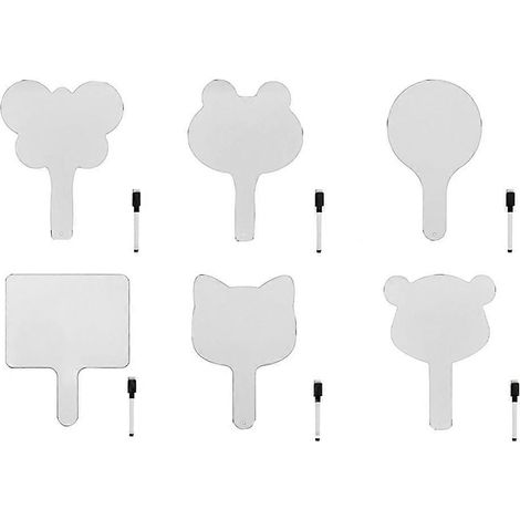 Lot de 6 ardoises effaçables à sec - Tableau blanc double face (1/5)