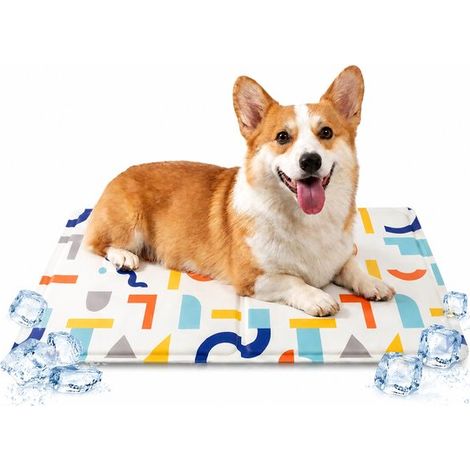 Tapis rafraîchissant auto-refroidissant pour chien et chat XL 60 x 90 cm, tapis en gel pour animaux, blanc (1/5)