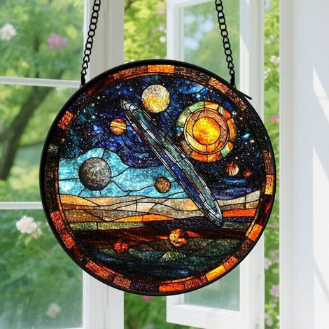 Capteur de soleil en vitrail - décoration spirituelle 15cm (1/4)