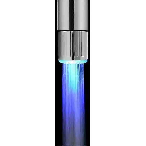 Robinet d'eau à LED avec aérateur et bec lumineux 3 couleurs, sensible à la température, pour cuisine et salle de bain. Durable et résistant.