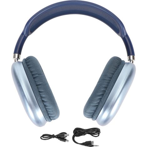 Casque Bluetooth sans Fil Réglable et Pliable avec Micro pour Ordinateur Téléphone Bureau Études Voyage Sport Bleu (1/5)