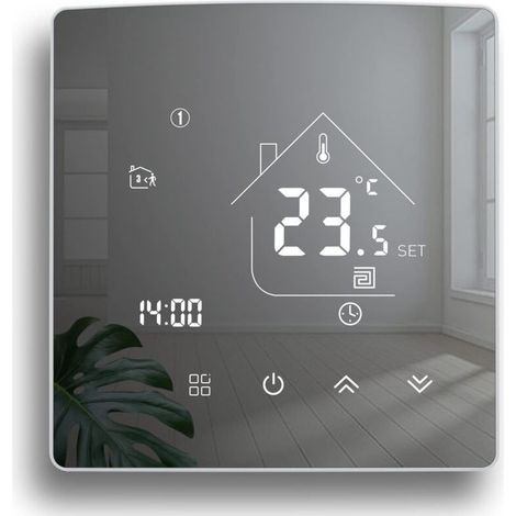 Mirror Thermostat Heating Thermostat Programmable Room Thermostat Digital Wall Thermostat for Water Heating Underfloor Heating 3A TGR85WP (1/5)