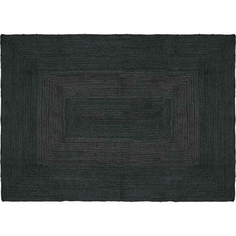 Tapis rectangulaire, gris foncé, 140 x 200 cm, jute. (1/5)