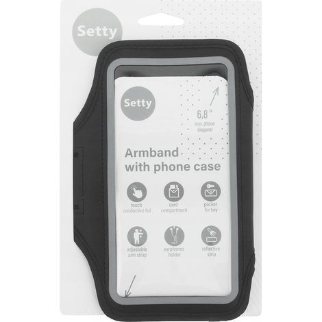 Custodia sportiva universale per cellulare da 6,8 pollici con tracolla regolabile.