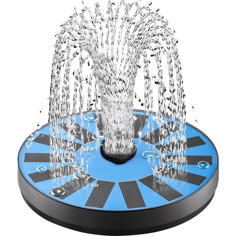 Fontaine Solaire Pompe Verre,Solaire Flottant Extérieur Fontaine Pompe Bassin Solaire avec 8 Buses pour Bain d'oiseaux Aquarium Étang Piscine Patio Jardin Fontaine Décoration de Jardin