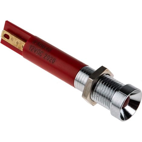 Voyant LED lumineux  Rouge RS PRO, dia. 8mm, 12V c.c. ( Prix pour 1 )