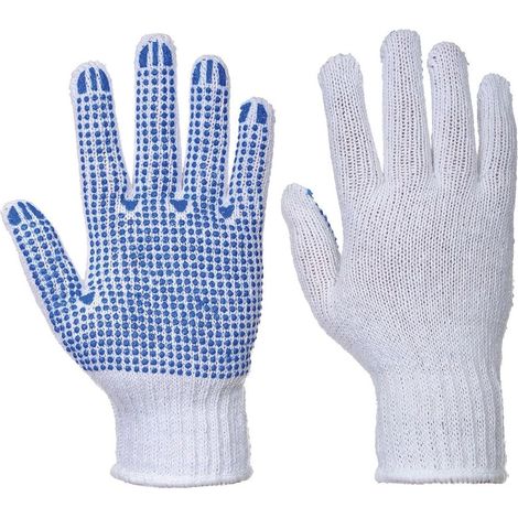 Guanti Fortis in maglia punteggiati Portwest in PVC Bianco / Blu 9