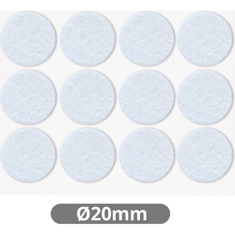 Set 12 fieltros adhesivos redondos Ø20mm Blanco GSC 003802751 (1/3)
