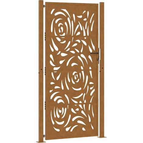 Porte de jardin,Portail de jardin,Portillon acier résistant aux intempéries design flamme CFW86230 (1/5)