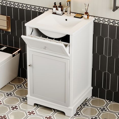 Mueble baño con lavabo MDF 51x46x87 cm OKMYHOME (1/5)
