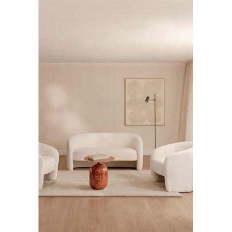 Ensemble de salon avec canapé 2 places et 2 fauteuils en tissu mouton Gombren SKLUM (1/5)