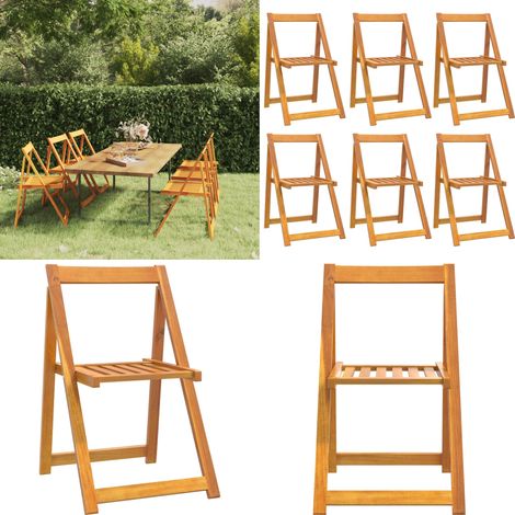 Chaises pliables de jardin lot de 6 Bois d'acacia massif - chaise de jardin - chaises de jardin - Home & Living (1/5)