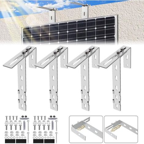 4 verstellbare Haken für Solarpaneele, geeignet für Balkon, rund und quadratisch (1/5)
