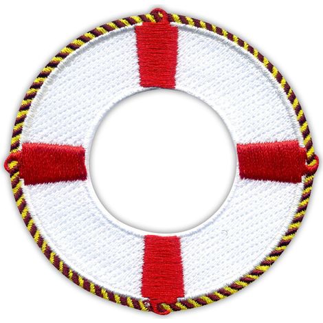 Patchion Rettungsring-Rad - Aufbügelbare/Heißsiegel-Rückseite - Gestickter Aufnäher/Abzeichen/Emblem