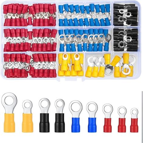 Cosse a Sertir, 1,25-6,0 mm² Cosses Electriques Rondes Mâles et Femelles, Cosses Electriques, Connecteur électrique, Embouts de Cablage Isolé (1/5)