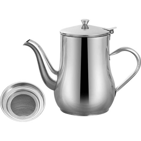Bidon à huile en acier inoxydable 70oz avec filtre, résistant à la chaleur et étanche pour cuisine, idéal pour vinaigre et huiles