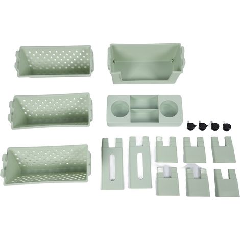 Étagère de rangement amovible pour livres, 5 niveaux, grande capacité, multifonctionnelle, mobile, avec roulettes, verte (1/5)