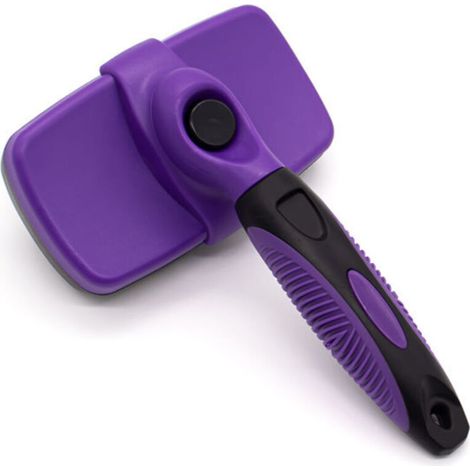 Brosse de cheveux pour animaux de compagnie - brosse à cheveux d'animaux avec des cheveux longs et courts - Facile à nettoyer - outils de beauté pour chats et chiens - violet (1/4)