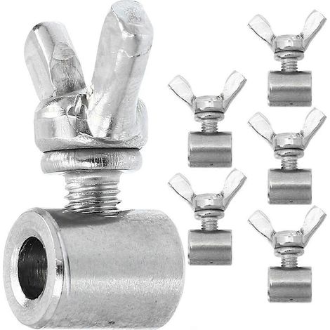 Lot de 6 serre-câbles métalliques pour extérieur, robustes, à vis-1.2X1CM-Silver (1/4)