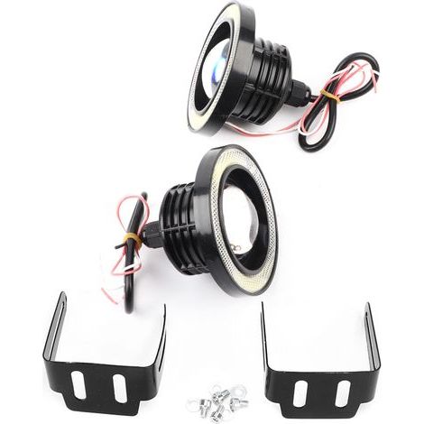 Paar 3,5-Zoll-LED-Angel-Eyes-Nebelscheinwerfer mit universeller COB-Ersatzbaugruppe für Auto, SUV, LKW, weißes Licht (1/5)