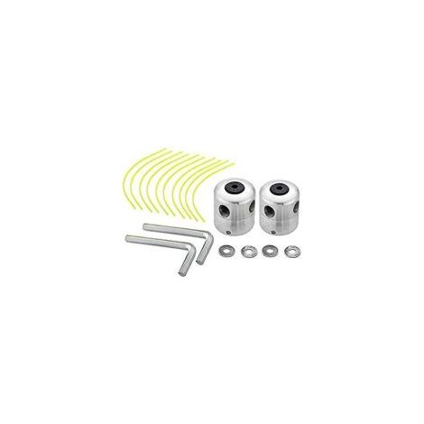 Lot de 2 têtes de débroussailleuse universelles en aluminium - Tête double fil - Bobine de fil en nylon - Accessoire pour débroussailleuse (1/5)