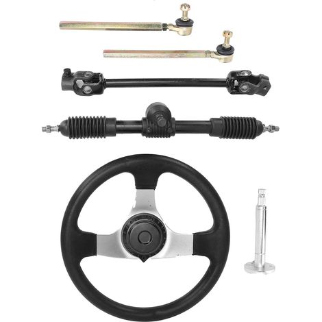 Kit de Direction Kart en Acier – Volant Métallique avec Accessoires Plastiques pour Moteurs 150cc-250cc – Compatible Chariot Go-Kart (1/2)