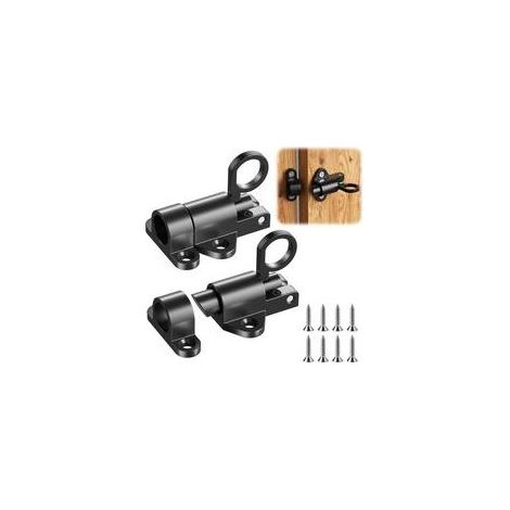 Lot de 2 Loquet Porte Boulons à Ressort, Serrure Porte Métal, Verrou de Porte Verrouillage Automatique, Loquets et Verrous de Portes, pour Portes D'armoire, Portails de Jardin, Cages pour Animaux (1/5)