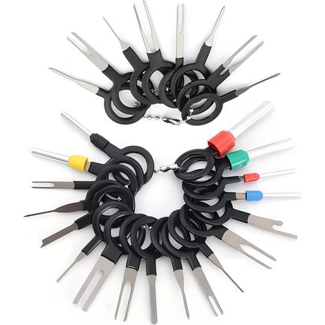 26 Pièces Outils pour Enlever les Bornes, Auto Terminals Enlèvement Outil, Outil d'épingle Terminal Removal Tool, Extracteurs de Cosses pour Connecteur Serti de Câblage électrique (1/5)