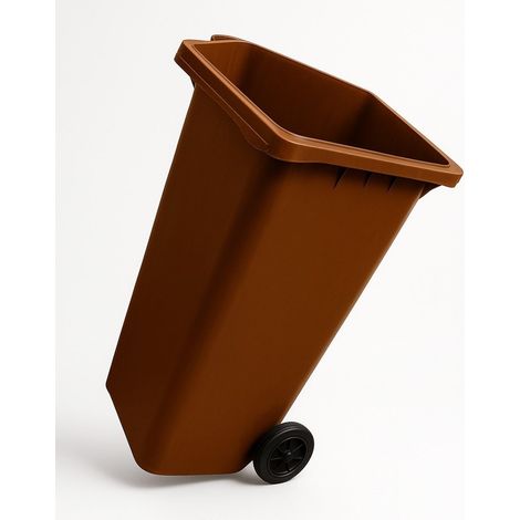 JARDIN202 - Contenedor de Basura Reciclables de Colores con Ruedas y Mango Antideslizantes  120L, 240L, 360L, 800L y 1100L  240 L Sin Tapa (Marrón)