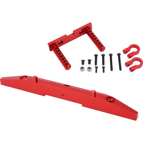 Pare-chocs arrière en alliage d'aluminium pour voiture RC 1/10 SCX10 90046 90047 (rouge) (1/5)